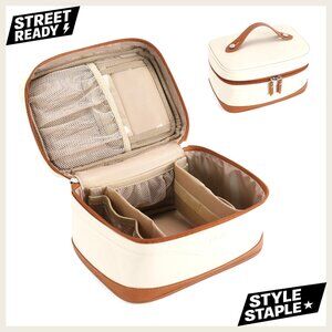 Large Vegan Leather Makeup Bag Travel Organizer Case Cosmetic Toiletry